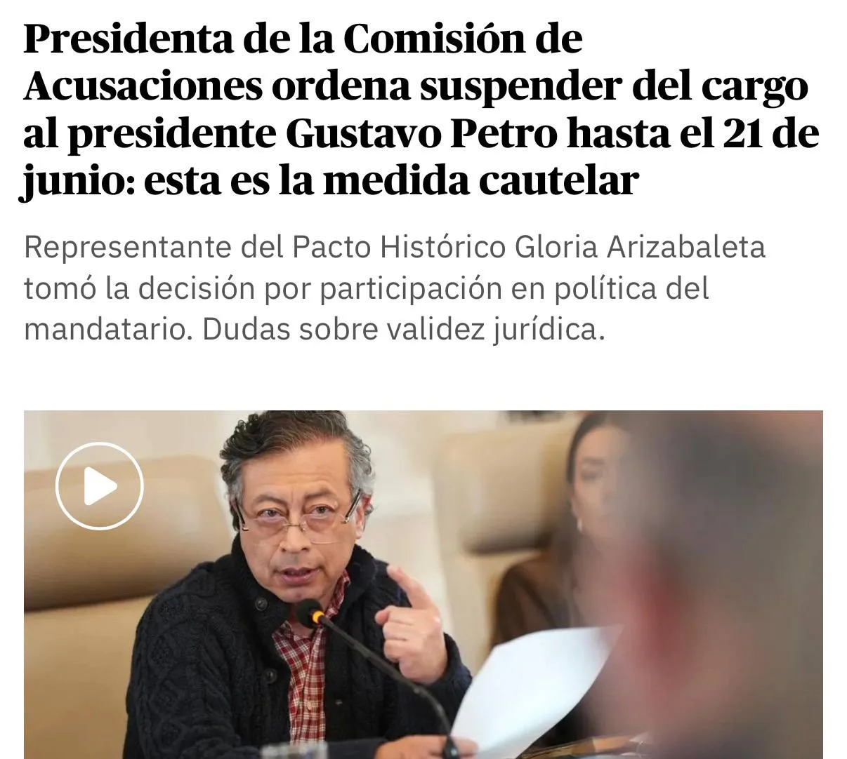 🔥🇨🇴Президента Колумбии Густаво Петро временно приостановили исполнение обязанностей ...