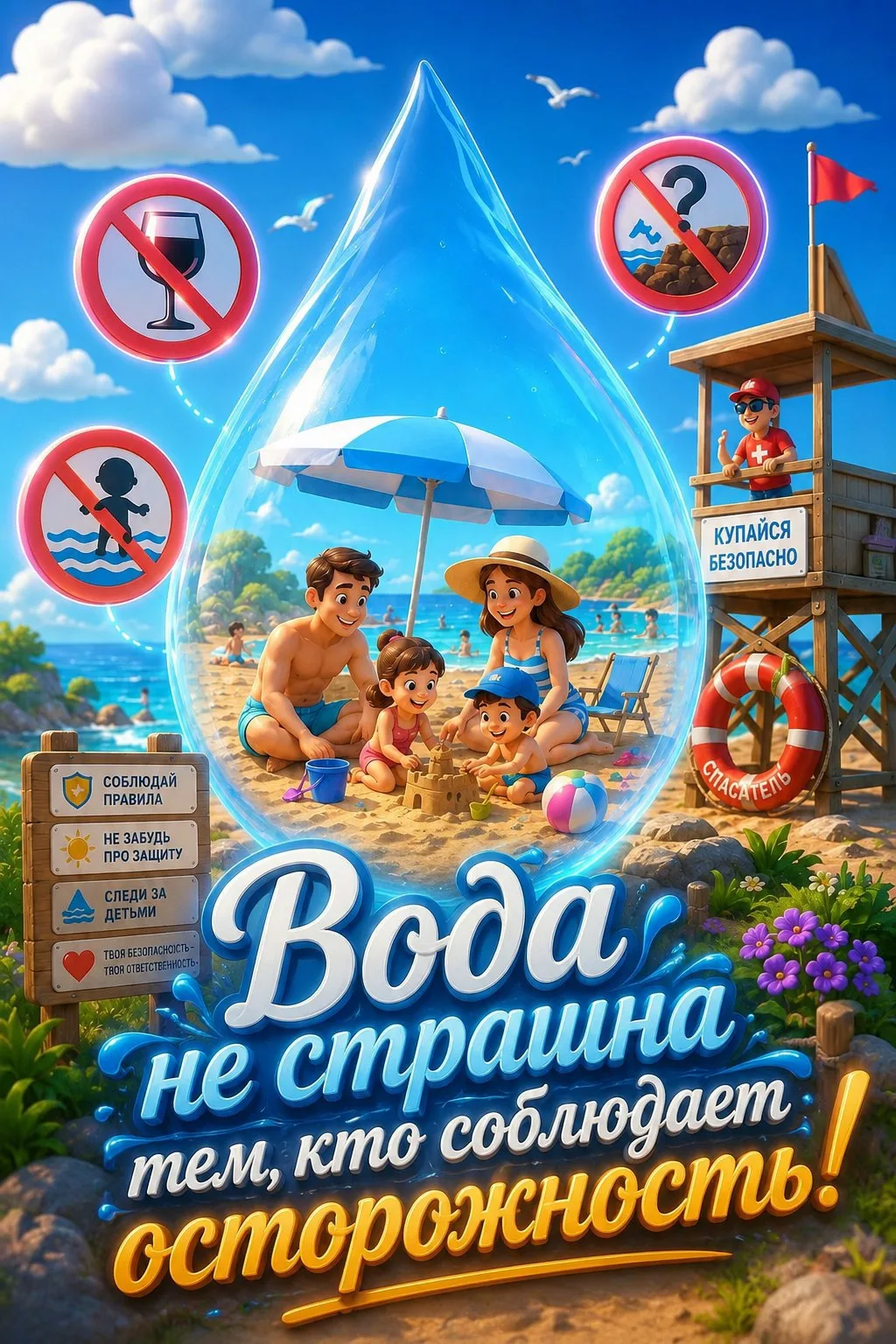 💦Лето — это долгожданное объятие солнца и зов прохладной воды. Но даже у самой ласковой волны есть 