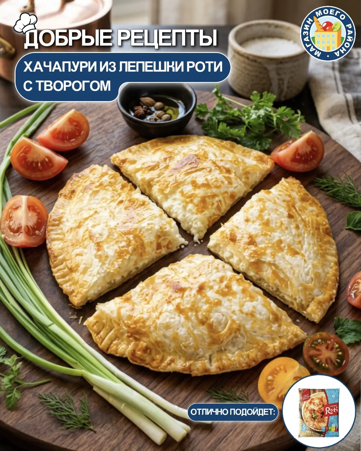 🧀🌮ХАЧАПУРИ ИЗ ЛЕПЕШКИ РОТИ С ТВОРОГОМ 

Этот рецепт — настоящее спасение, когда хочется горячей до