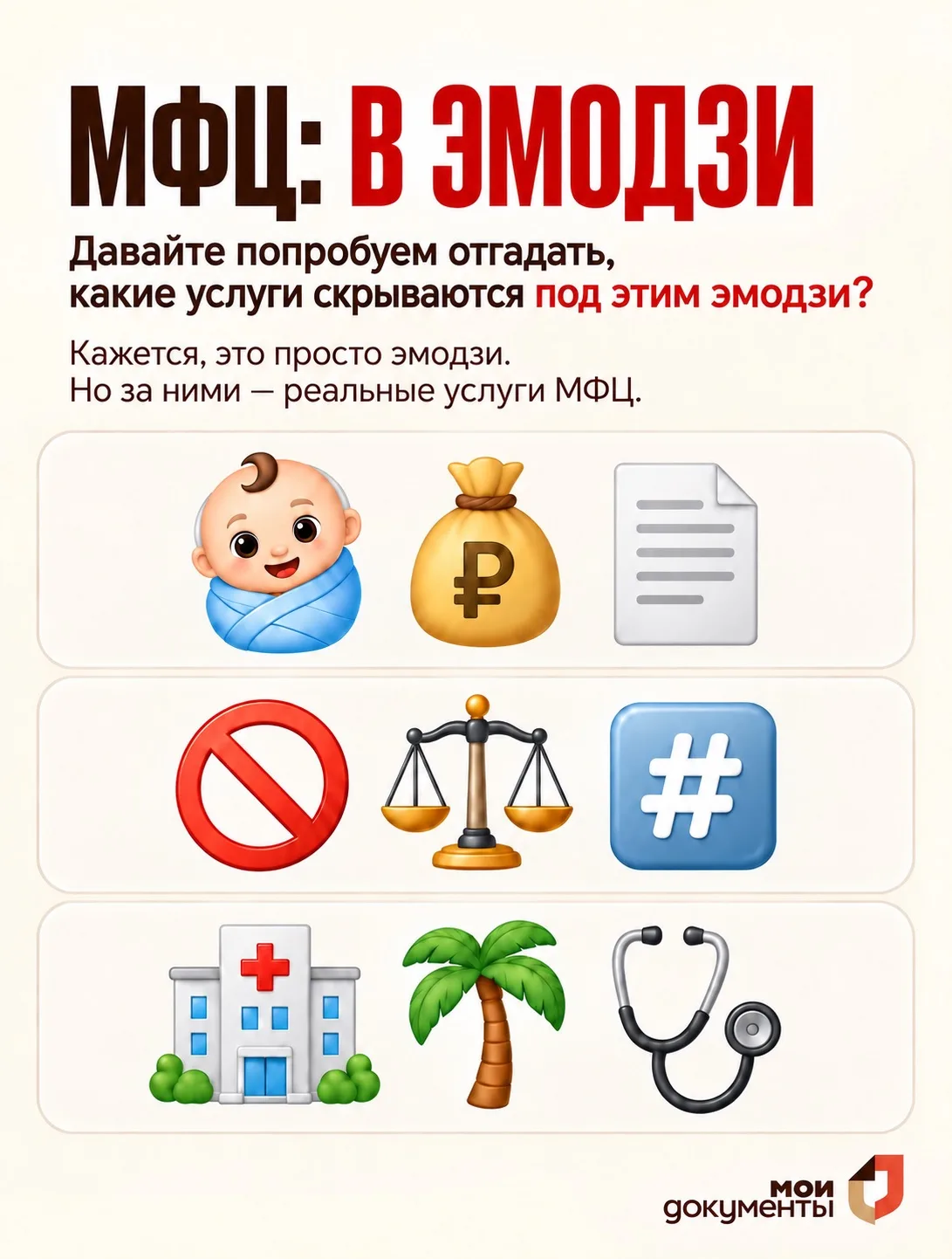 🧩 МФЦ в эмодзи: отгадаете услуги?