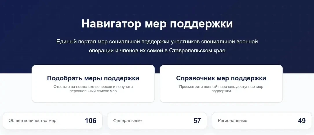 👩‍💻Цифровой навигатор мер поддержки участников СВО заработал на Ставрополье