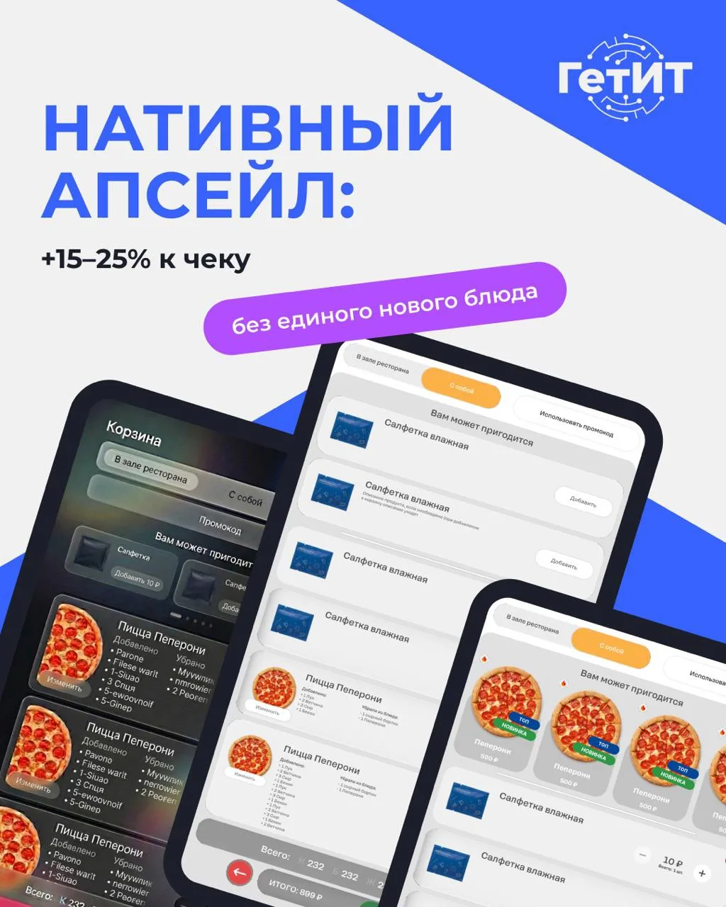 ↗️ Апсейл: +15–25% к чеку. Без единого нового блюда.