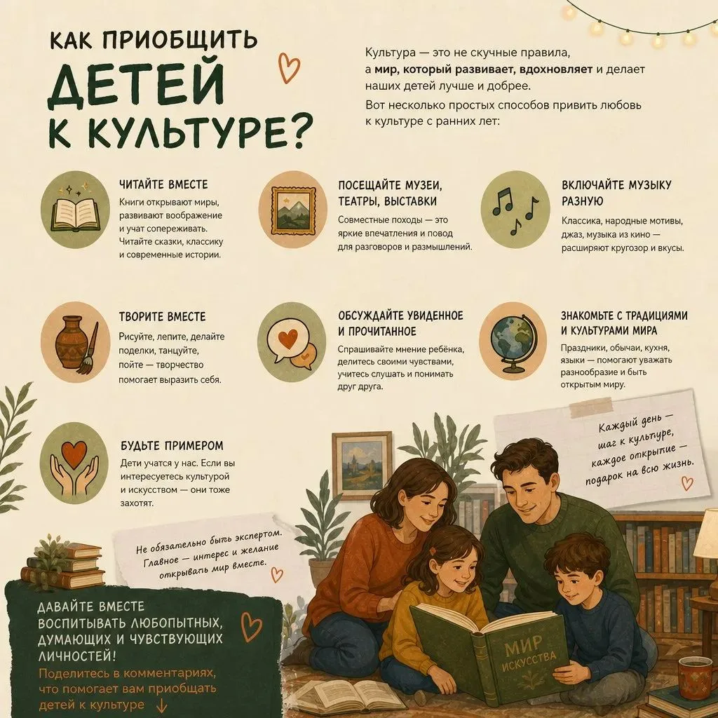 Как привить ребенку любовь к культуре? ✨