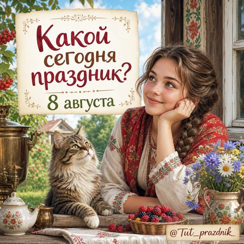 🗓 8 августа – отмечается 21 праздник.

✅ Всемирный день кошек
✅ День похмелья
✅ День рождения холод