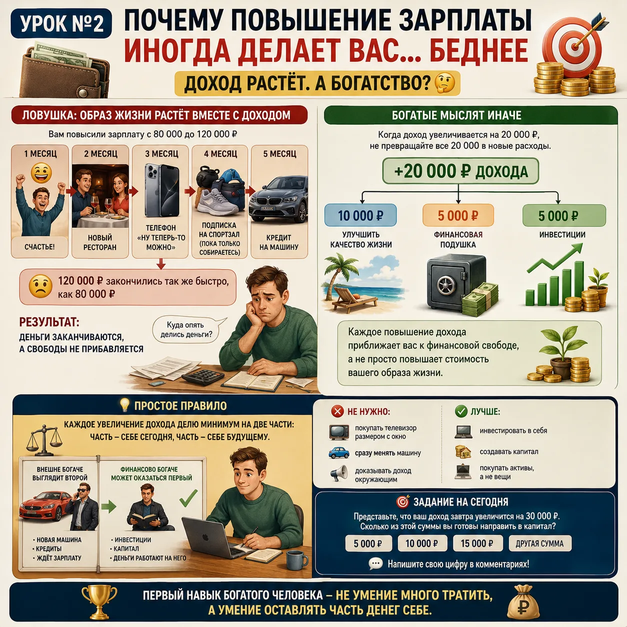 💰 Урок №2. Почему повышение зарплаты иногда делает вас… беднее