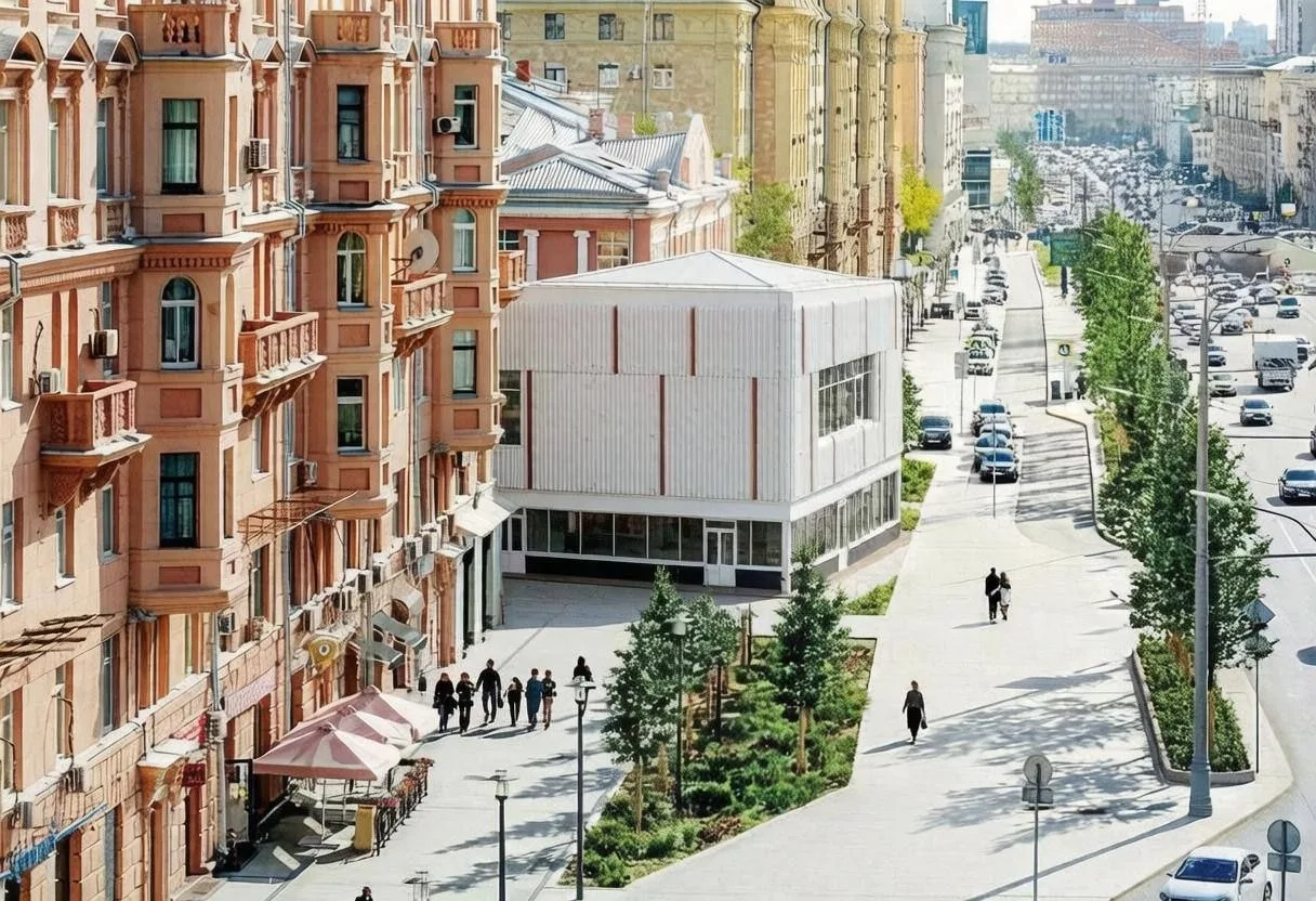 Смотрите, как прекрасно бы вписалось новое здание с улицы Советской на улицы Москвы. Пр...