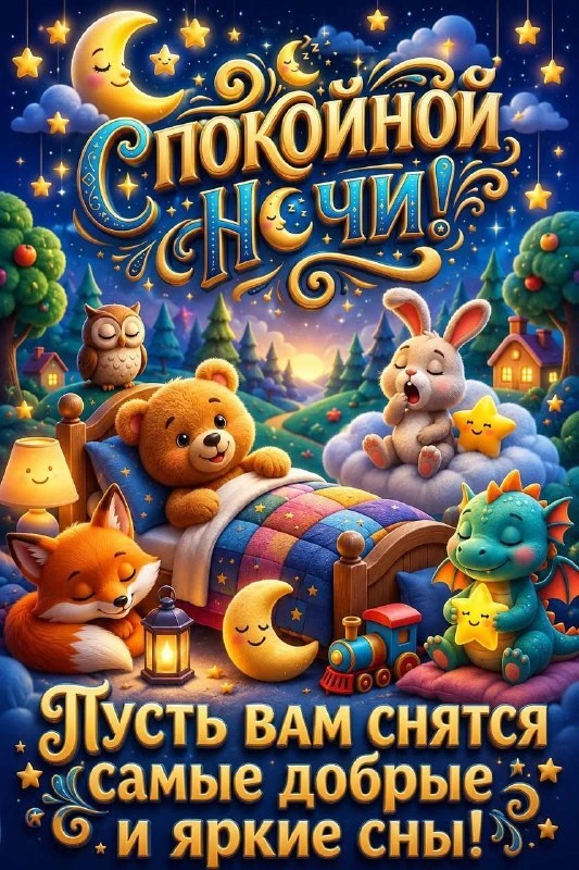 Спокойной ночи 😴 

👉 Лучшие Открытки в MAX 😇 Подписаться