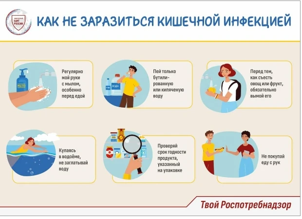 Роспотребнадзор напоминает о необходимости соблюдать меры профилактики острых кишечных ...