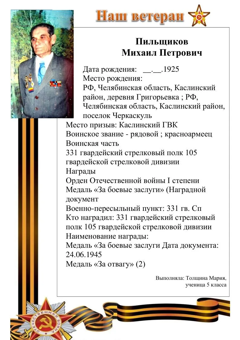 Равняемся на пятиклассников, которые представляют героев Великой Отечественной войны в ...