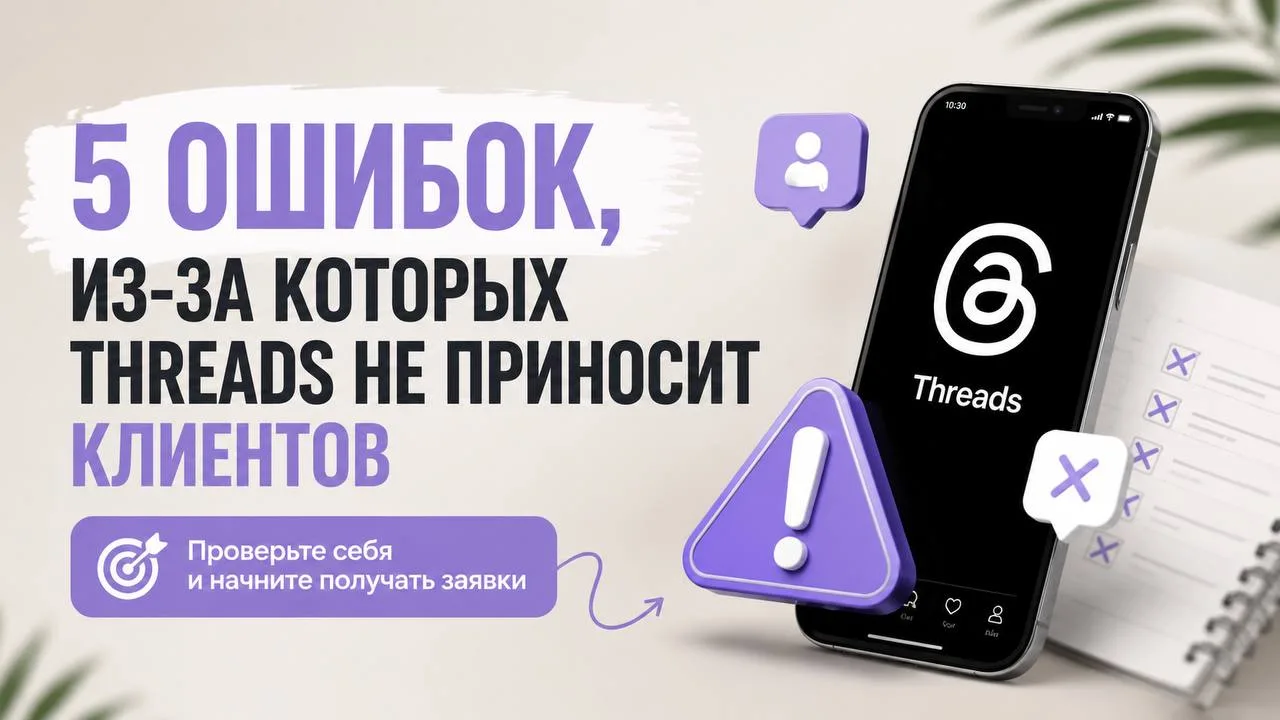 5 ошибок, из-за которых Threads не приносит клиентов

Ошибка №1. Ведёте только одну рубрику

Наприме