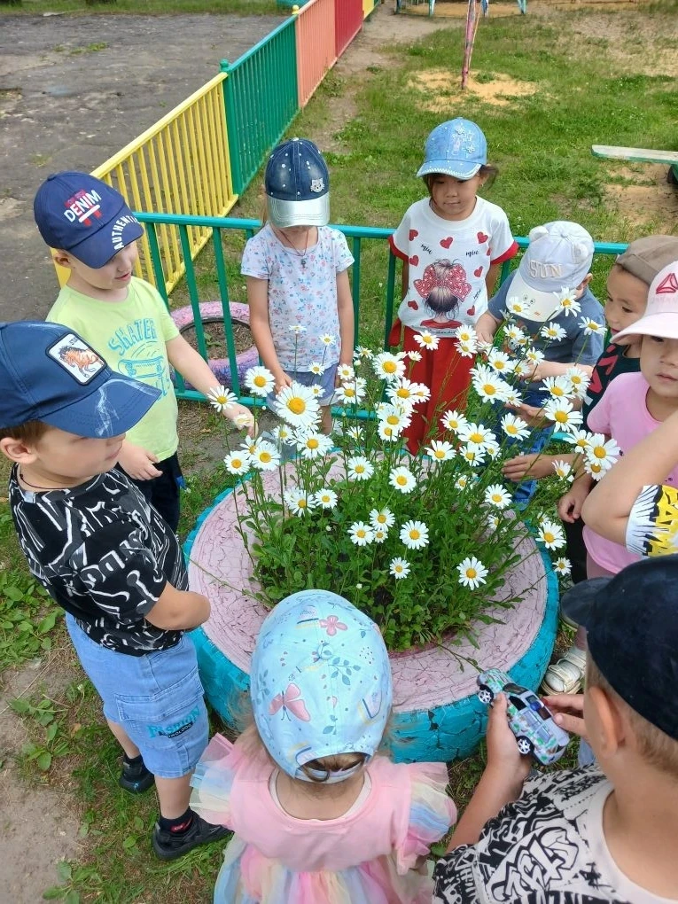 Я ромашку на лугу
Отыскать всегда смогу:
В белом платьице она
И нарядна, и скромна! 

Если спросить 
