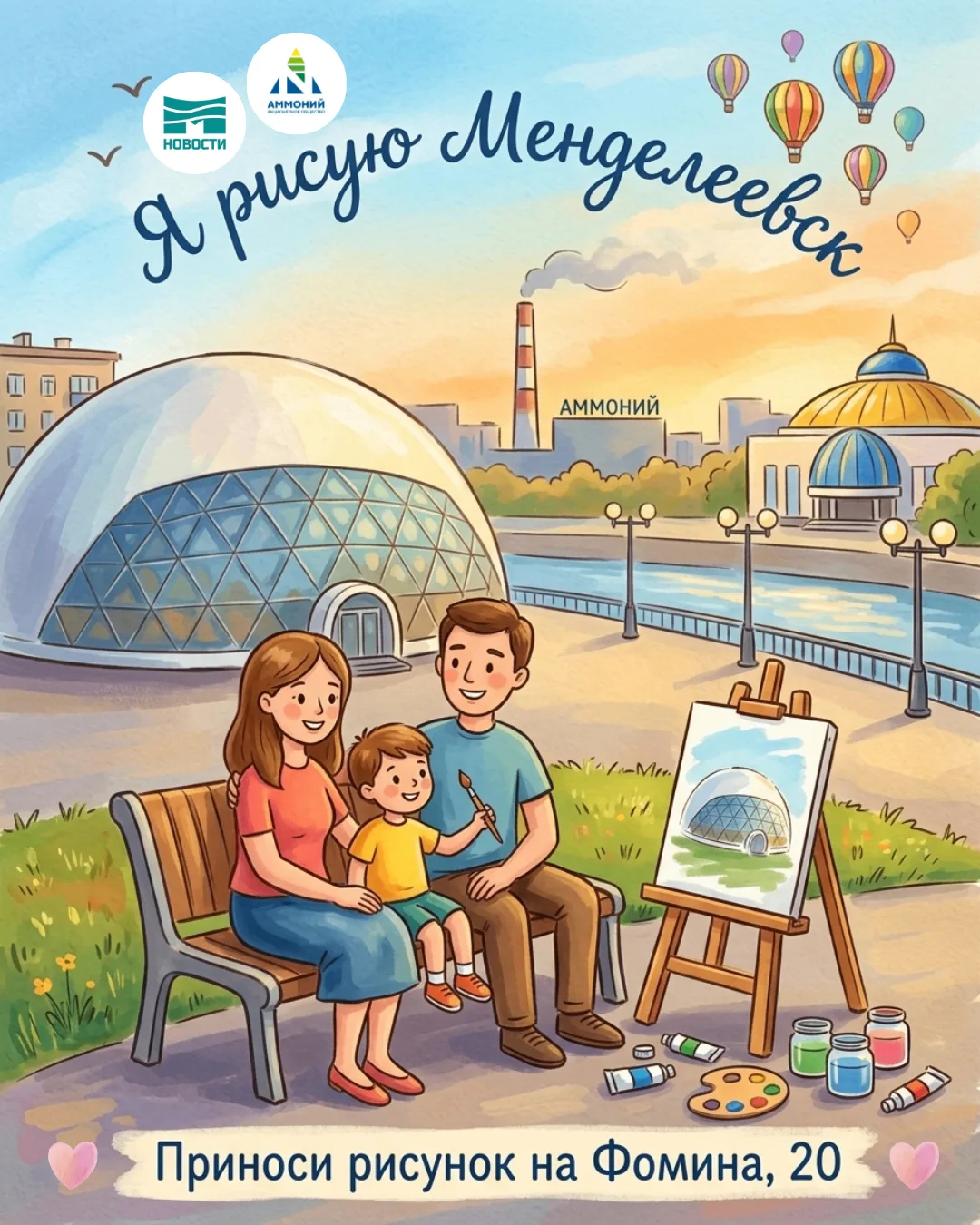 Нарисуй свой Менделеевск и стань частью городского праздника! 🎨🏙