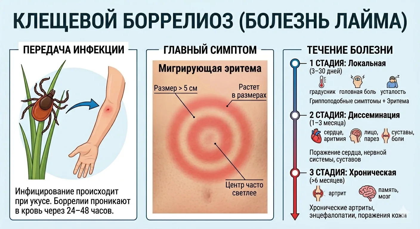 Боррелиоз у детей: на какие скрытые симптомы смотреть в первую очередь?
