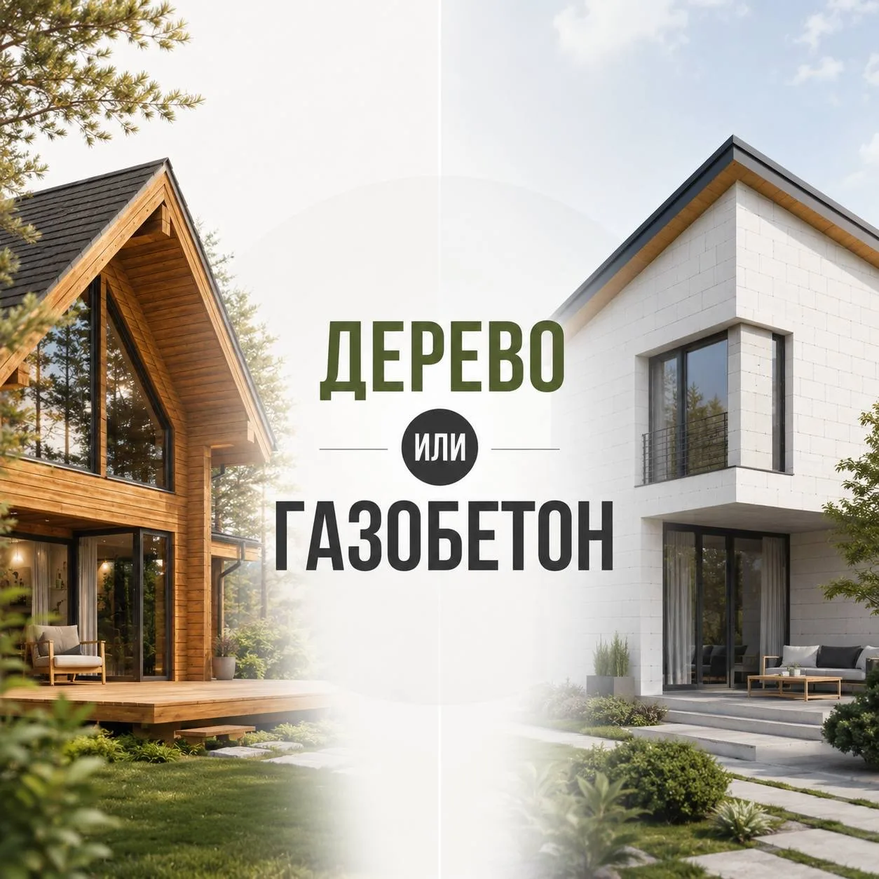 Из чего строить дом: дерево или газобетон? 👀