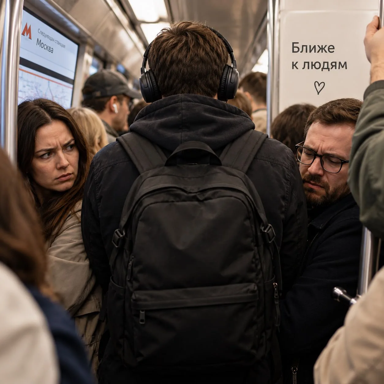 Рюкзак за спиной в переполненном метро — снять или пусть остальные сами протискиваются?