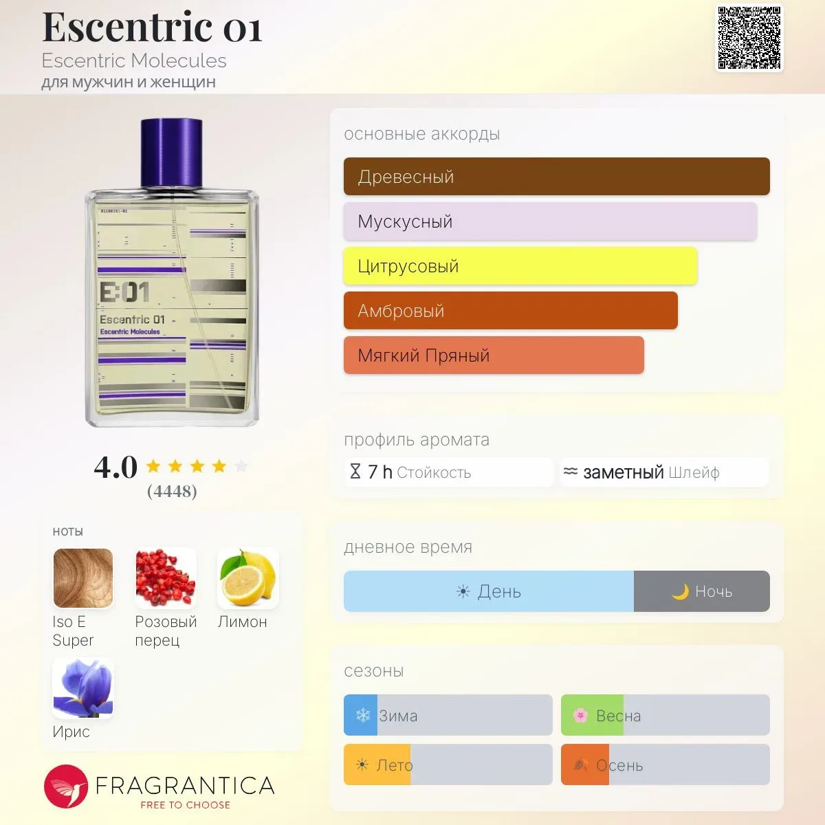❗ПРЕДРАСПИВ ❗

Escentric Molecules
Escentric 01

Ноты: Iso E Super, Розовый перец, Лимон и Ирис

Пар