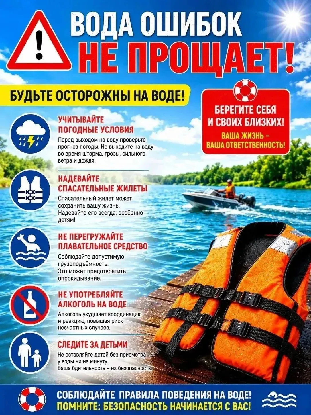 Памятка по безопасности на водных объектах                                                          