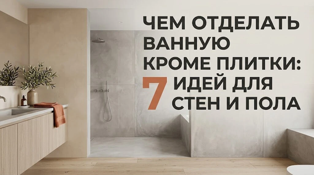 В новом видео разбираем 7 идей, чем отделать ванную комнату кроме плитки, чтобы санузел...