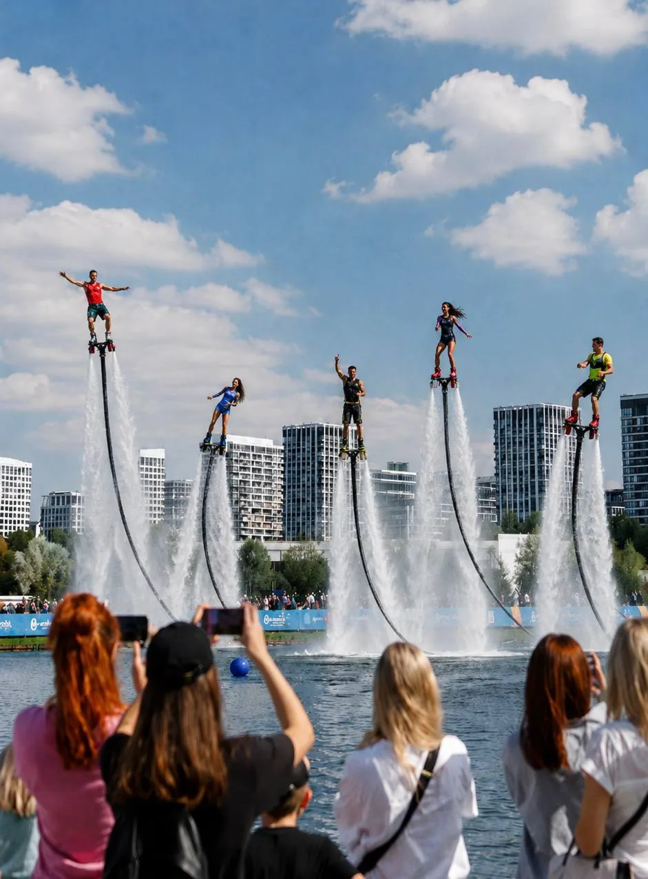 🪂 Гидрофлай шоу, гигантский LEGO город, прыжки в воду с 27м вышки бесплатно на Гребном...