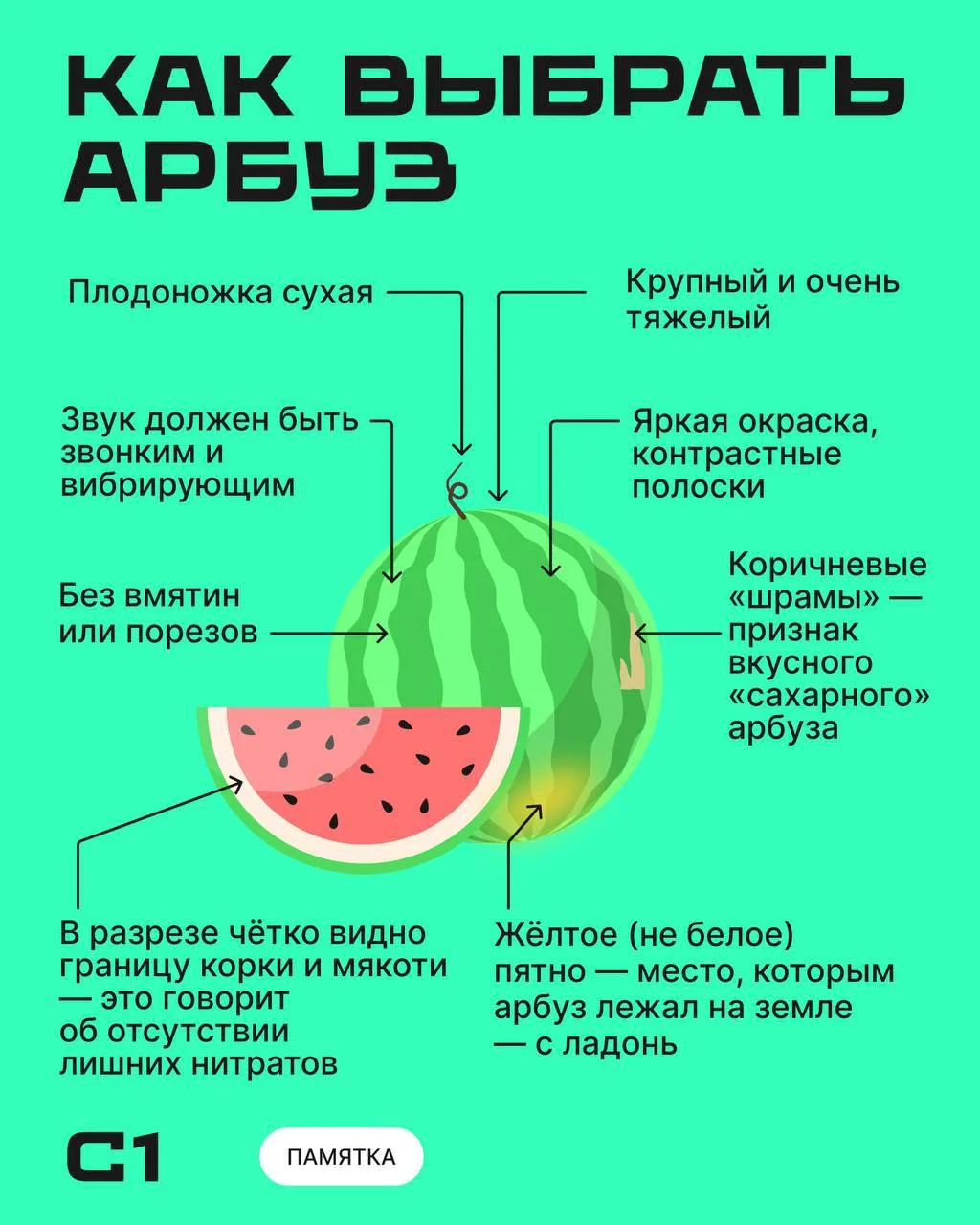 🍉 Как выбрать самый сладкий, вкусный и спелый арбуз?

Рассказываем в нашей памятке! 

А вот ещё нес