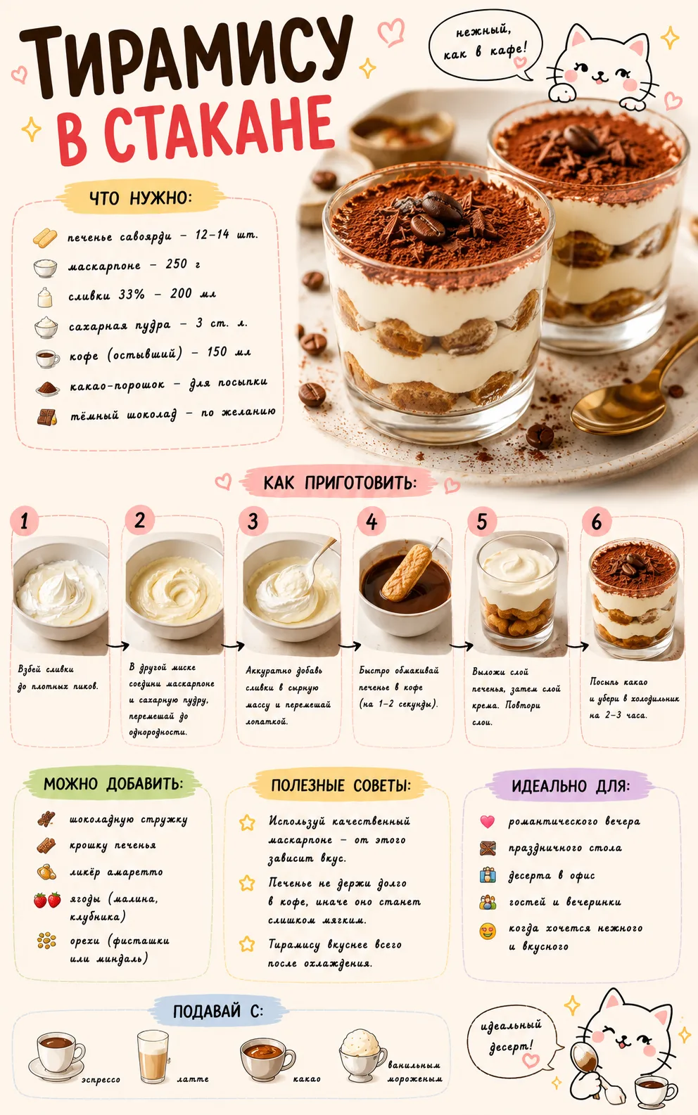 🍮 ТИРАМИСУ В СТАКАНЕ
