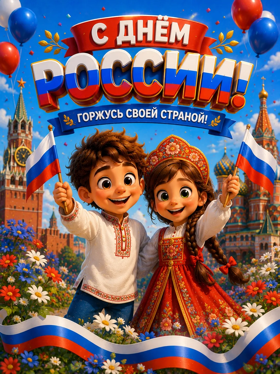 12 июня День России.