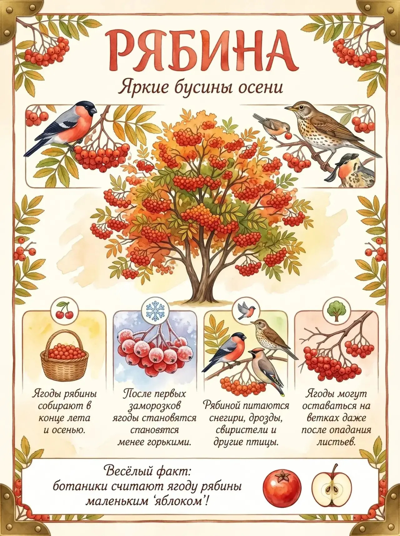 🍂 Осенние ягоды — знакомимся с дарами природы!
