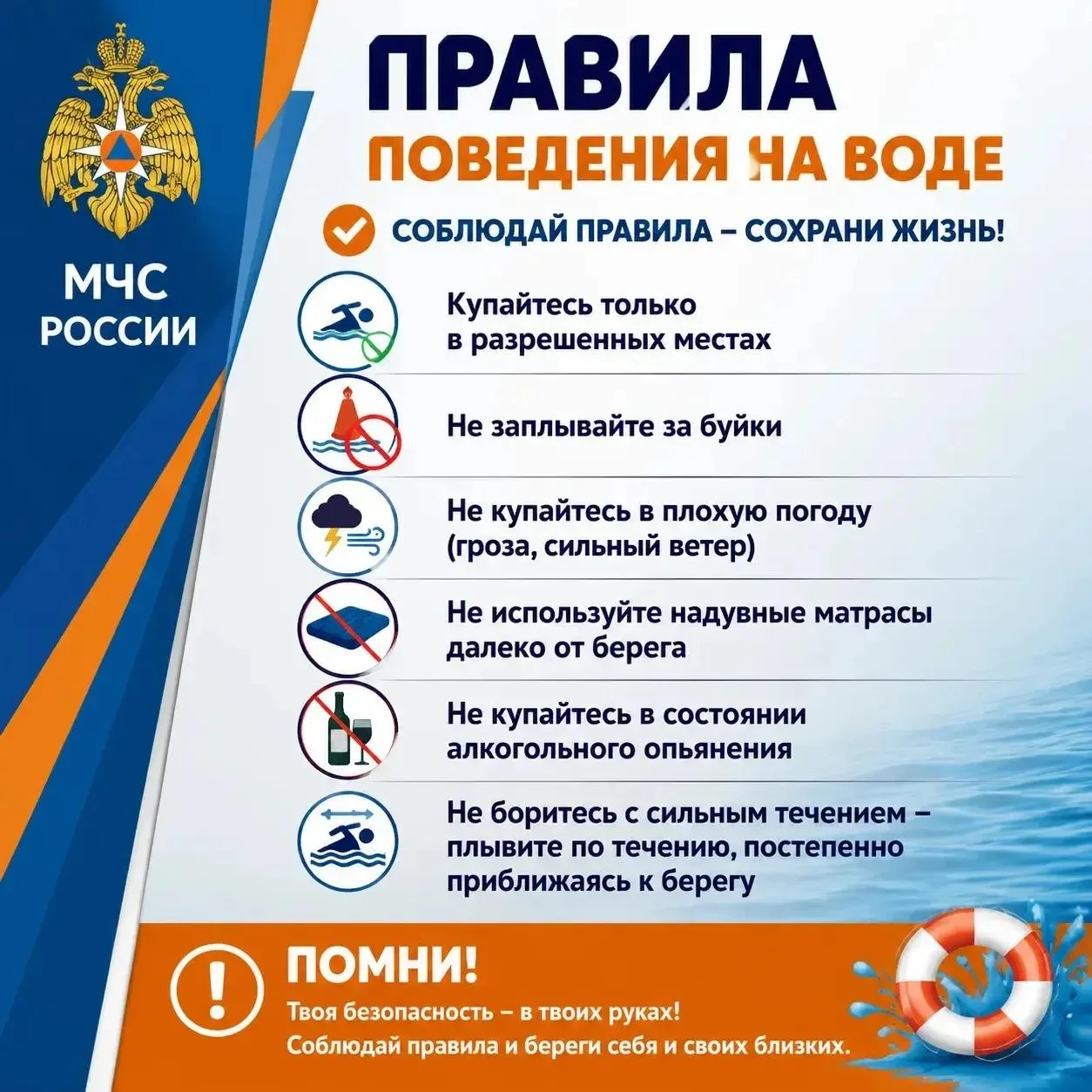 Лето — время отдыха у воды, но даже в самый солнечный день важно помнить: вода не проща...