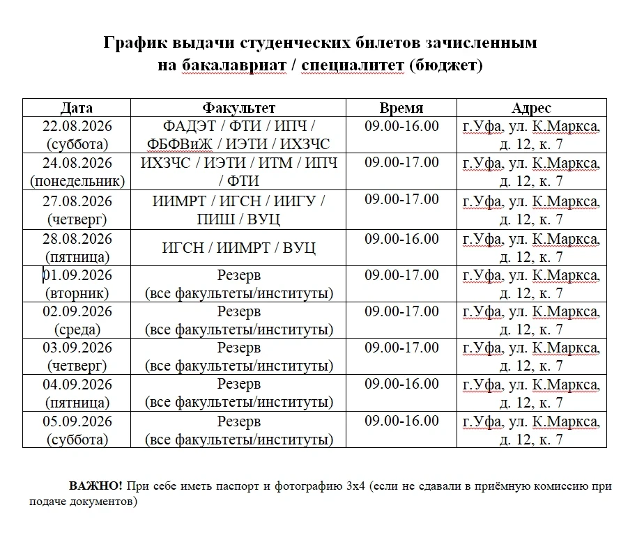 ВНИМАНИЕ, студентам первого курса!