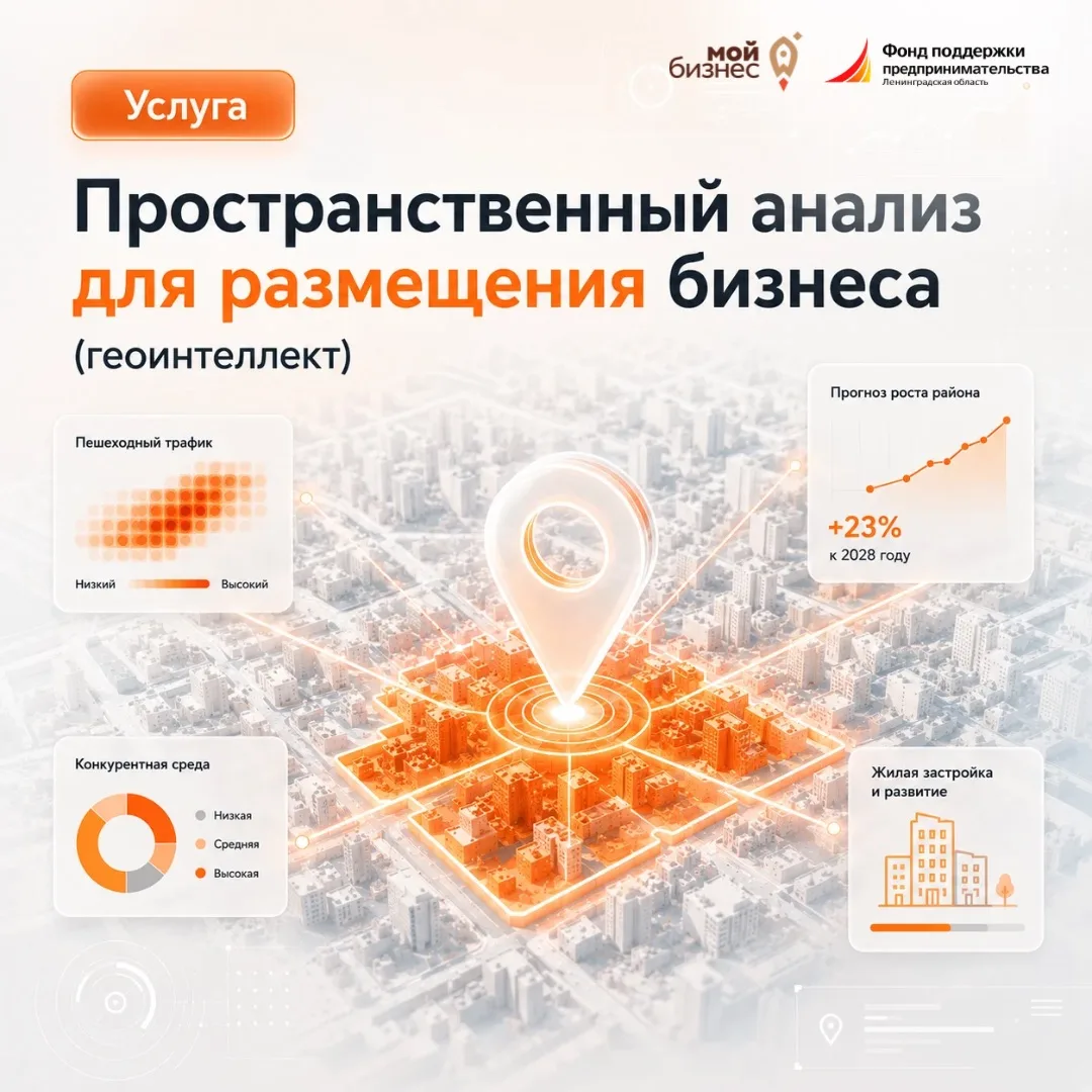 🚀 Запустили новую услугу в Фонде: «Пространственный анализ для размещения бизнеса (геоинтеллект)»

