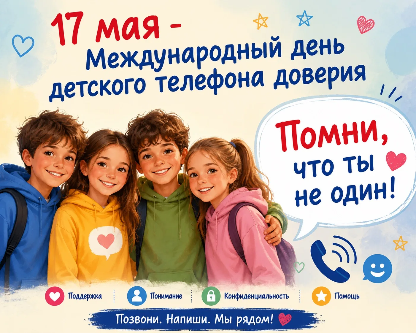 ☎️ 17 мая — Международный день детского телефона доверия