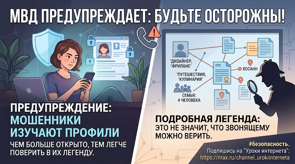 МВД предупредило: мошенники теперь изучают вашу страницу в соцсетях перед звонком