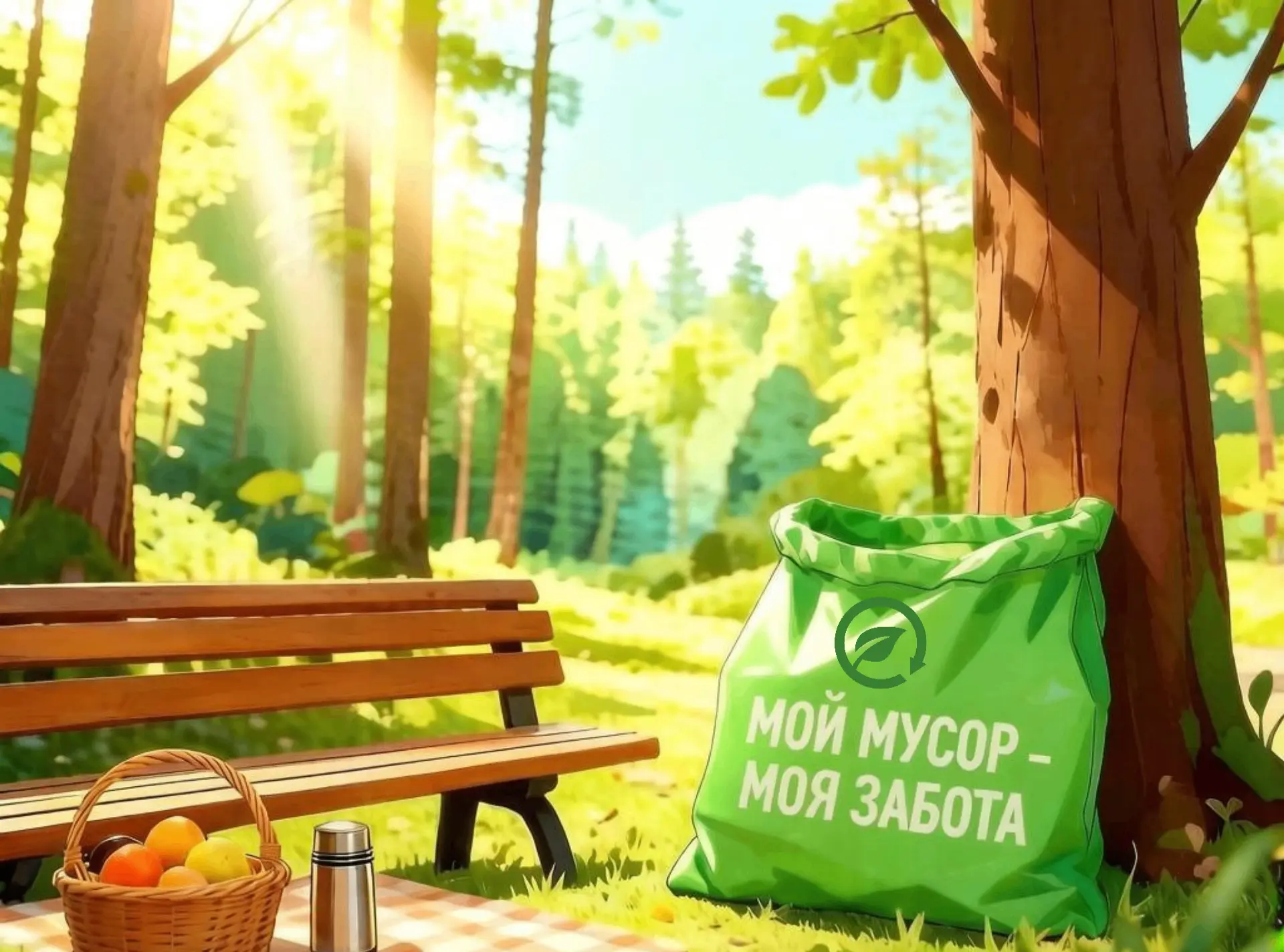 🌲 Отдых на природе: не оставляйте мусор в лесу!