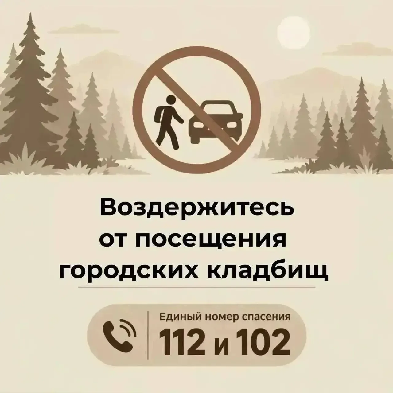 ⚠ Внимание, временно не посещайте городские кладбища!