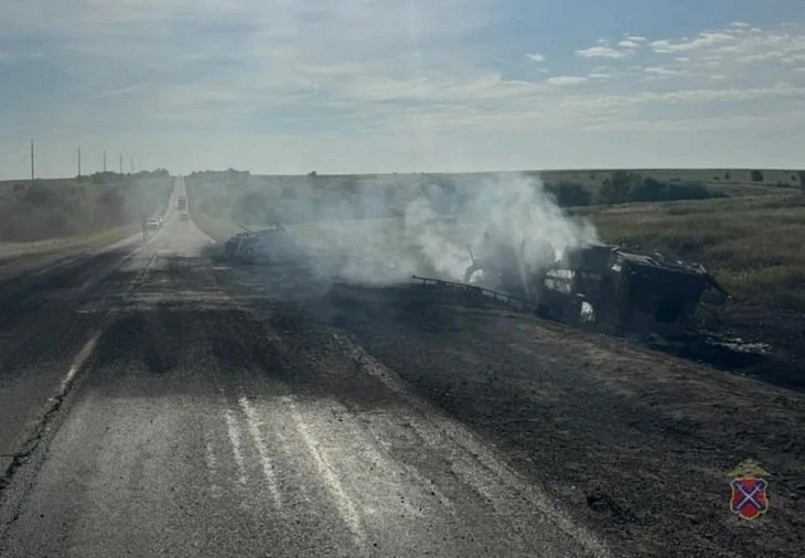 Бензовоз сгорел на Волгоградской трассе