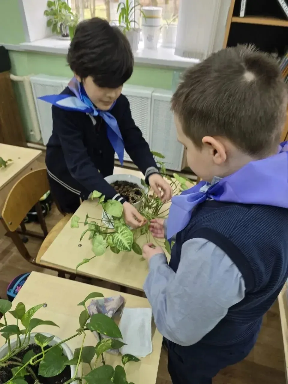 🌍 Мы друзья природы  В апреле в школе №16 «Экос» прошла экологическая акция «Мы друзья природы»! 🌿  