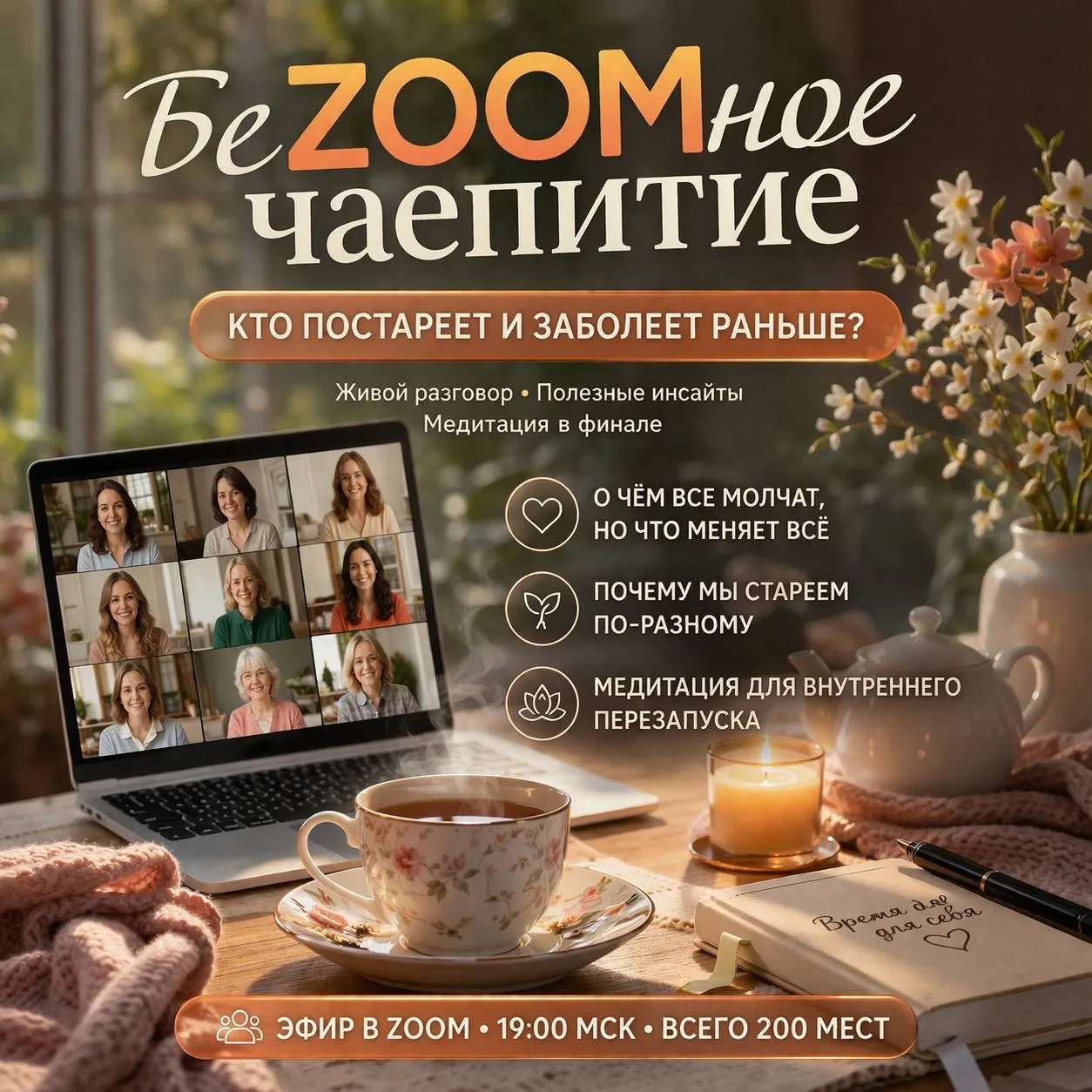 ☕️ БЕZOOMНОЕ ЧАЕПИТИЕ: КТО ПОСТАРЕЕТ И ЗАБОЛЕЕТ РАНЬШЕ?  ❓ Почему одни с годами только расцветают, а
