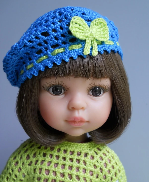 Берет с бантиком для куклы Паола Рейна описание https://my-dolls.info/master-class/54-b...