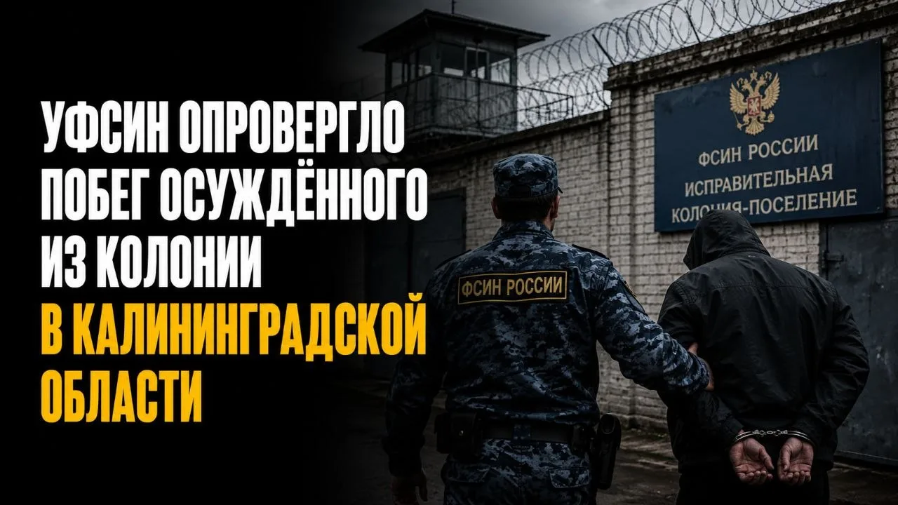 УФСИН ОПРОВЕРГЛО ПОБЕГ ОСУЖДЁННОГО ИЗ КОЛОНИИ В КАЛИНИНГРАДСКОЙ ОБЛАСТИ