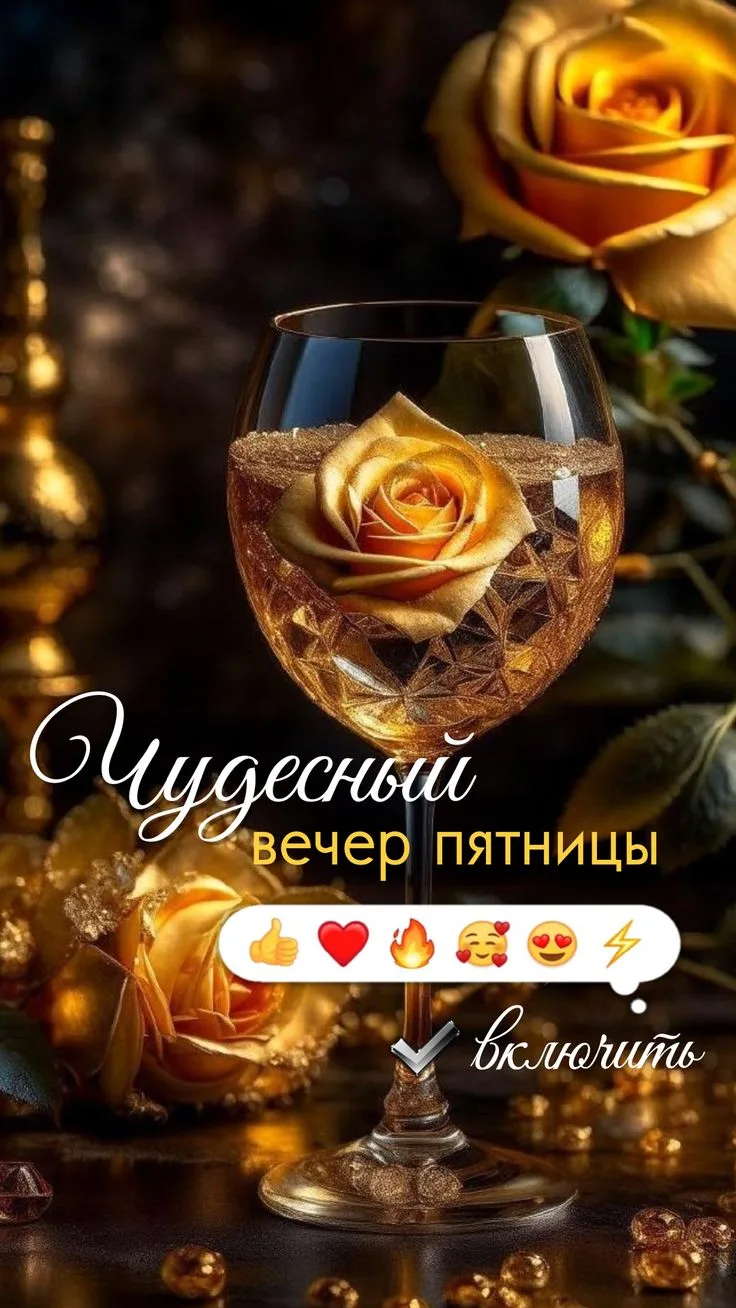 Чудесного вечера пятницы!🍷🍷🍷

❤️😍🔥👍 — ставьте реакции, пересылайте друзьям и близким 
        