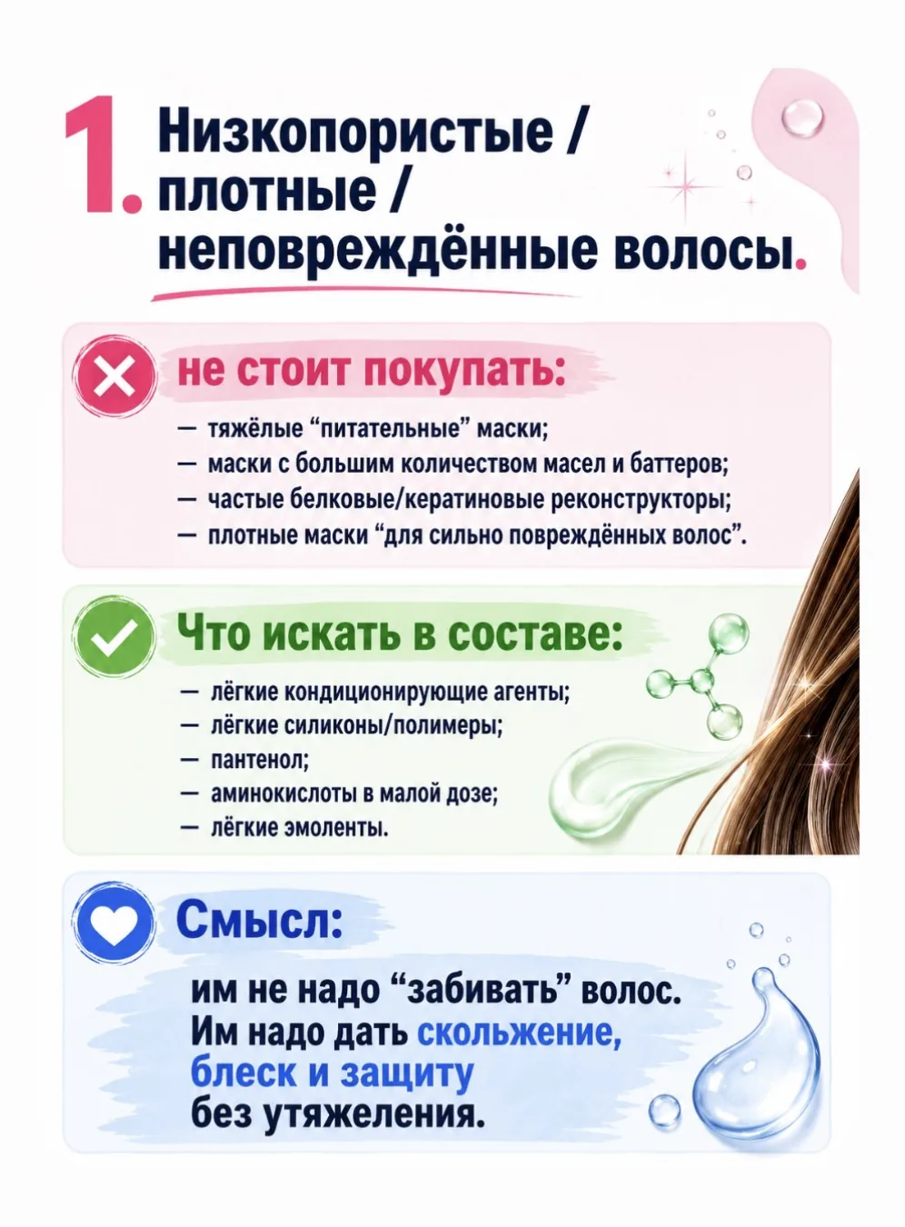 Почему одна и та же маска кому-то даёт шикарные волосы, а кому-то— жирные сосульки или ...