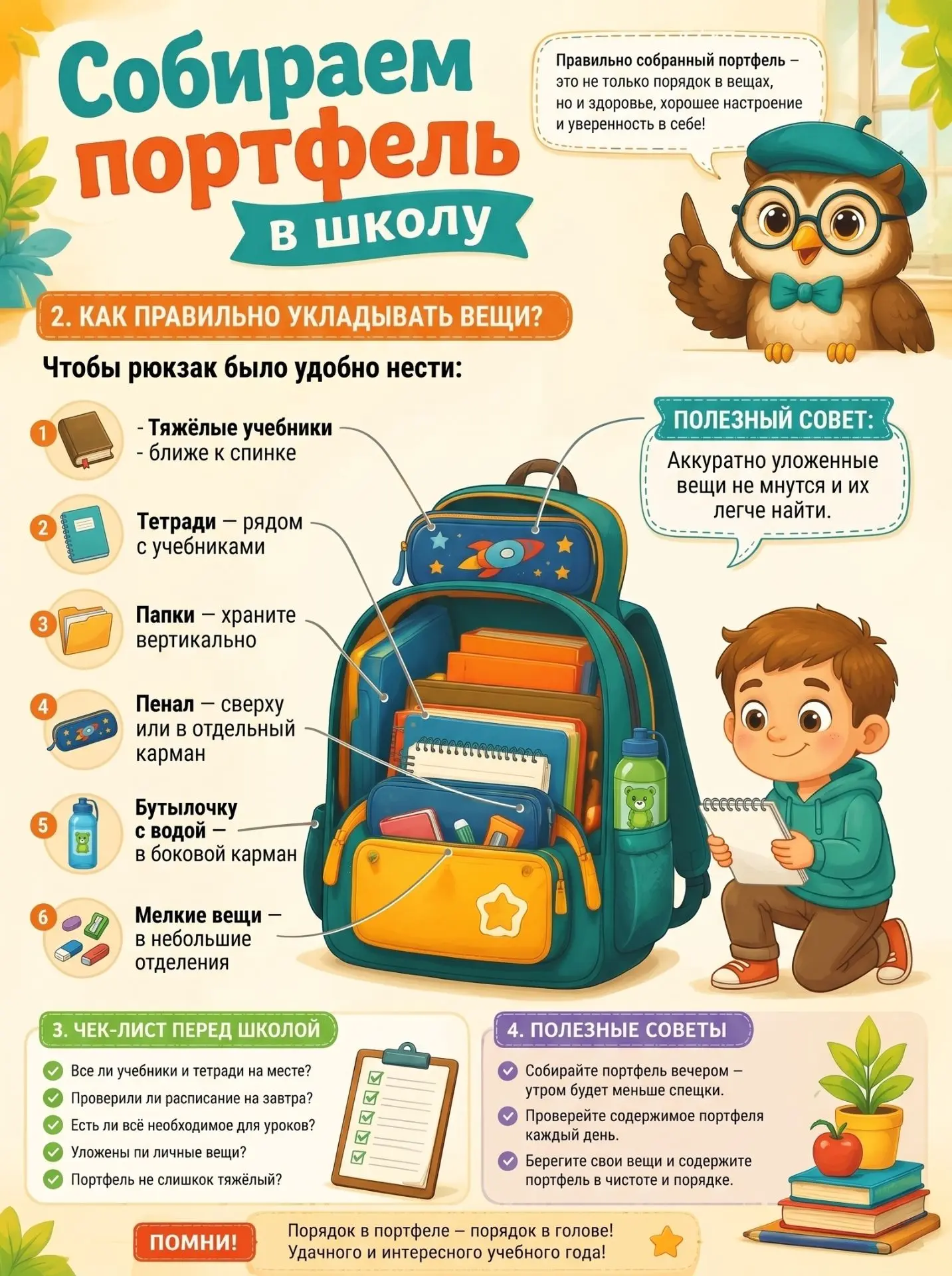 Собираем портфель в школу правильно!