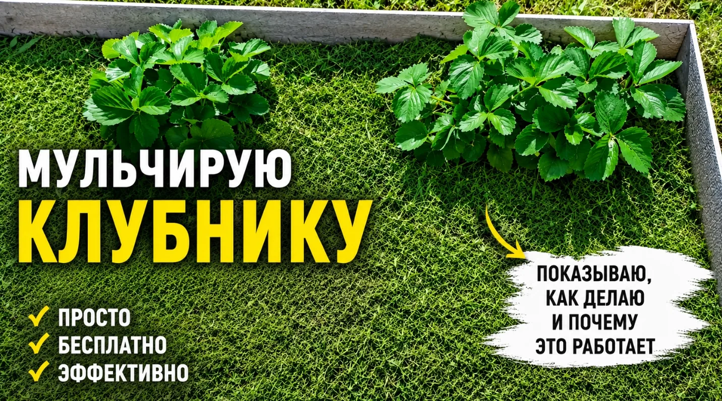 🍓 МУЛЬЧА ДЛЯ КЛУБНИКИ БЕЗ ЗАТРАТ И ХЛОПОТ

Мой способ прост: после первого цветения, когда земля пр