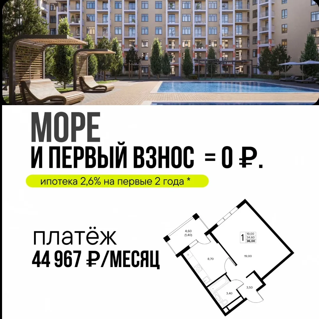 Мы нашли квартиры у Черного моря за 40 тыс. в месяц.