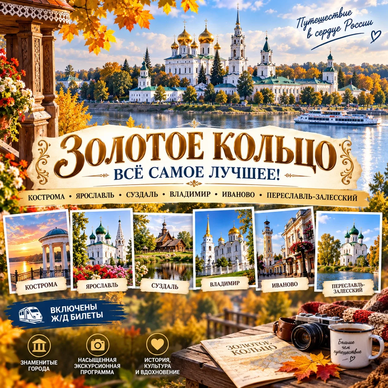 Есть места на Золотое кольцо на поезде