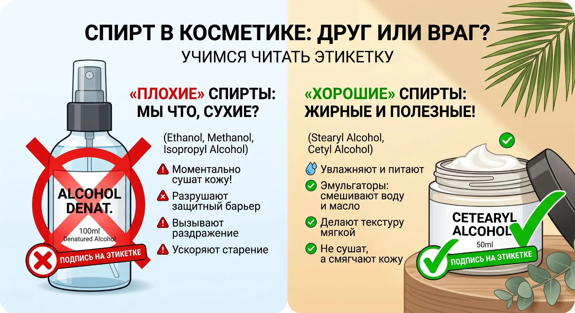 🍷 «Alcohol» на этикетке: почему не каждого спирта в составе нужно бояться?