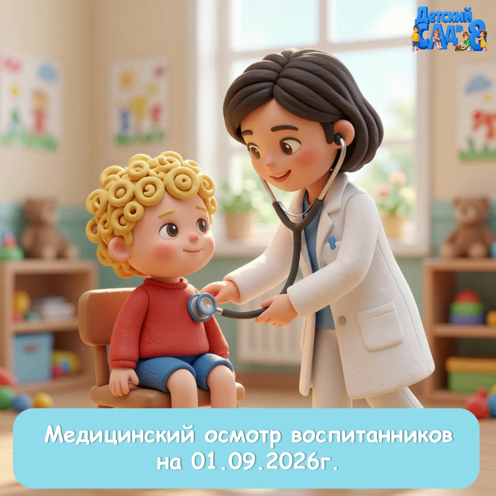 ⚡️Уважаемые родители! Информируем Вас, с графиком медицинского осмотра воспитанников на...