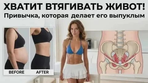 Привычка постоянно втягивать живот: почему красивая поза незаметно убивает вашу поясниц...