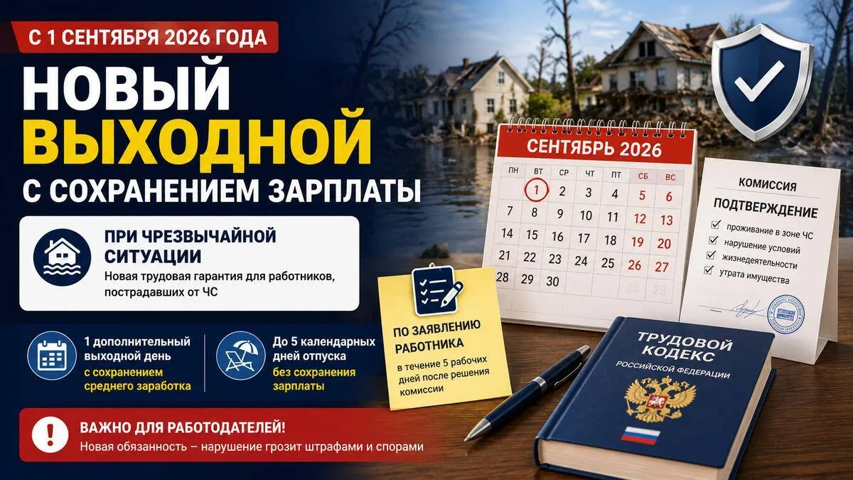 Трудовые гарантии при чрезвычайных ситуациях: что меняется с 1 сентября 2026 года