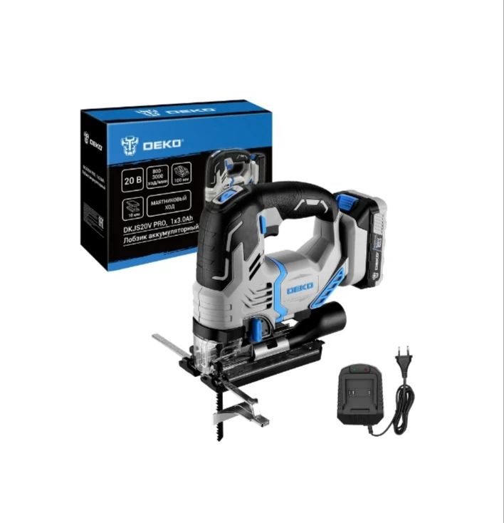 Аккумуляторный бесщеточный лобзик DEKO DKJS20V PRO, 20В, 1x3.0Ач 085-1328